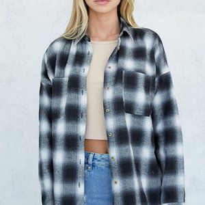 NEARLY NEW - LA Hearts Button Down Oversized Flannel Shirt - Size L